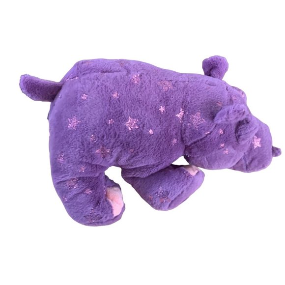 Wild Republic Plush Stuffed Animal Toy Doll PUrple Hippo 13 in Length Pin Glitte - Picture 5 of 6